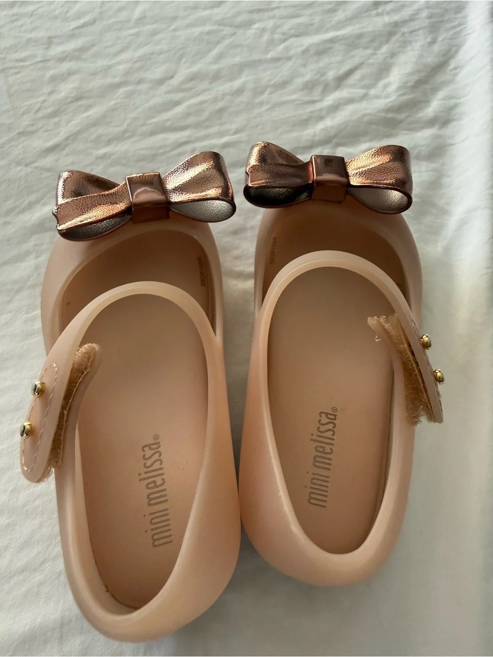Melissa’s Scented Girls' 8 Pink Jelly Mary Jane Shoes Metallic Bow